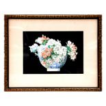 B Wilson - Still Life of Flowers in a Chinese Bowl - signed lower right, watercolour, framed &