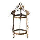 An Edwardian style gilt metal and glass hall lantern, 40cms (15.75ins) high.