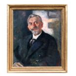 Early 20th century British - Head & Shoulder Portrait of Mr Hillcrest - dated 1922, oil on canvas,