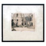 A Goodson - Courtyard Scene - etching, signed & numbered 27/60 in pencil to the margin, framed &