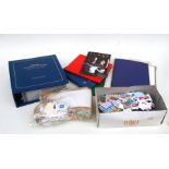 A quantity of First Day covers, stamp albums and loose stamps to include a folder of Diana, Princess