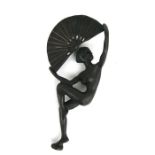 After Marcel Bouraine, an Art Deco style bronze figure in the form of the Fan Dancer, 20cms (8ins)