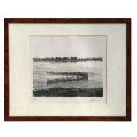 Farquharson (?) - Fishing Nets - limited edition etching, signed in pencil to the margin, framed &