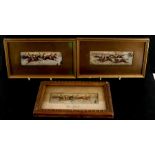 Three Victorian Stevengraphs - The Start - and two others relating to horse racing, all framed (3).