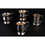 A group of four small silver tankards, the largest 9cms (3.5ins) high, weight 414g (4).Condition