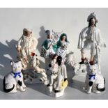 A Staffordshire pottery figural group - Uncle Tom, Bonny Prince Charlie flat back figural group, and