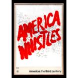 An Edward Ruscha vintage advertising poster for Mobil Oil - America Whistles, America: The Third