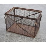 An industrial metal and mesh cage, 79cms (39ins) wide.Condition Reportrusty but no major damage