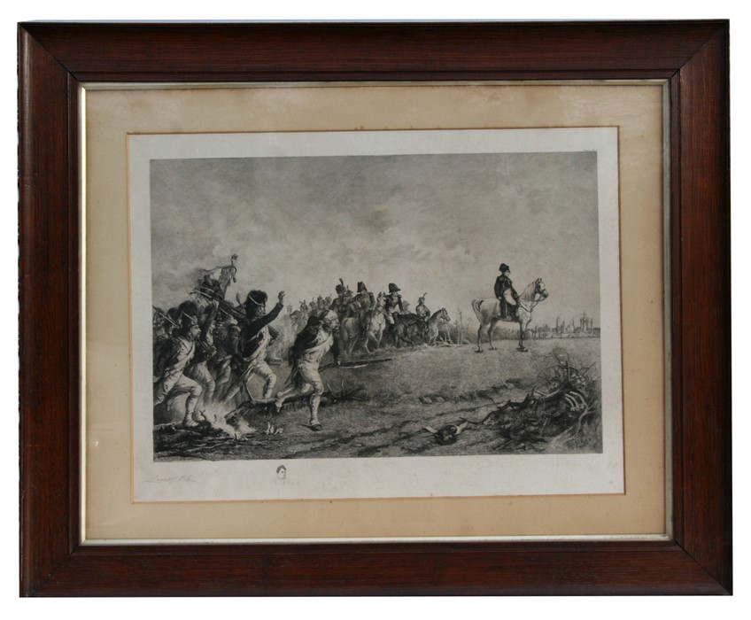 A 19th century aquatint - Battle of Krasnoe - unframed, 34 by 44cms (13.5 by 17.5ins); together with - Image 2 of 4