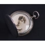 Military interest. A silver locket engraved on one side with the Duke of Wellington's Regimental