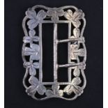 A Victorian silver buckle decorated with shamrocks, Birmingham 1899, 6cms (2.25ins) wide.