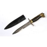 A German style dagger with eagle pommel, 29cms (11.5ins).