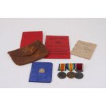A WWI medal group awarded to Leslie Gordon Howard S/8042, comprising War Medal, Defence Medal and