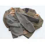 A Meakers of Piccadilly two-piece tweed suit, jacket size approx 38ins; together with three