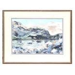 James Hawkins (b1954) - Snowy Mountainous Landscape - mixed media, signed & dated '84 lower right,