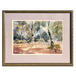 Alanna Hill - A Wooded Landscape - watercolour, signed lower right, framed & glazed, 30 by 46cms (12