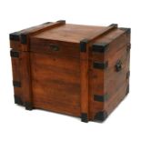 A 19th century Chinese Export iron mounted camphorwood chest, 76cms (30ins) wide.