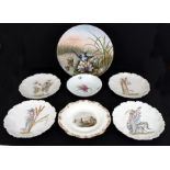 Four Walter Crane for Limoges porcelain dishes decorated with figures from Shakespeare's Garden;