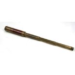 A Victorian brass five-draw telescope, 69cms (27ins) long fully drawn.