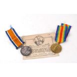 A WW1 Army Service Corps medal pair named to M2-021996 PTE. E. ODELL. A.S.C. together with an Army