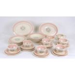 A Susie Cooper Dresden Spray pattern six-person part dinner & tea service.Condition Reportsome