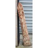 A Victorian cast iron bollard, 87cms (34ins) high.
