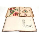 A Victorian scrap album; together with a similar leather album (unused).