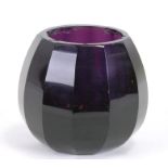 Attributed to Moser, an amethyst glass vase in the manner of Josef Hoffmann, 12cms (4.75ins) high.