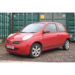 A 2004 Nissan Micra SE Automatic, registration number OV54 GFX, red, from a deceased estate, this