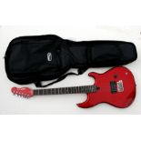 A Yamaha SE150 electric guitar with soft carry case.