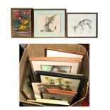 A large quantity of engravings, watercolours, pencil sketches and prints by various artists.