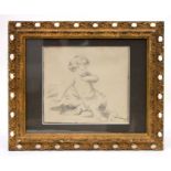 An 18th / 19th century Old Master style study of a putto, framed & glazed, 26 by 23cms (10.25 by