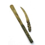 A Japanese Meiji period letter opener; together with another similar smaller, the largest 22cms (8.