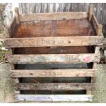 Five wooden and mesh apple crates, each 75cms (29.5ins) wide.