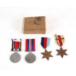 A WW2 medal group consisting of the 39/45 Star, Africa Star with 8th Army clasp, War Medal and WW2