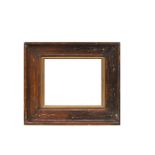 A Victorian oak picture frame with gilt slip, picture aperture 36 by 43cms (14 by 17ins).