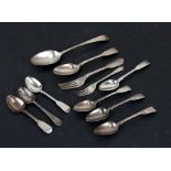 A quantity of assorted silver flatware, various dates and makers, weight 311g.