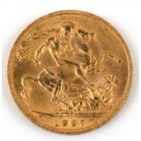 A 1927 gold full sovereign.