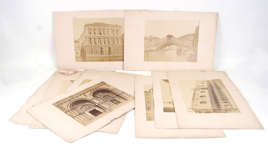 Ponti Studio, Venice - a set of eight (plus one other) late 19th century large albumen sepia type