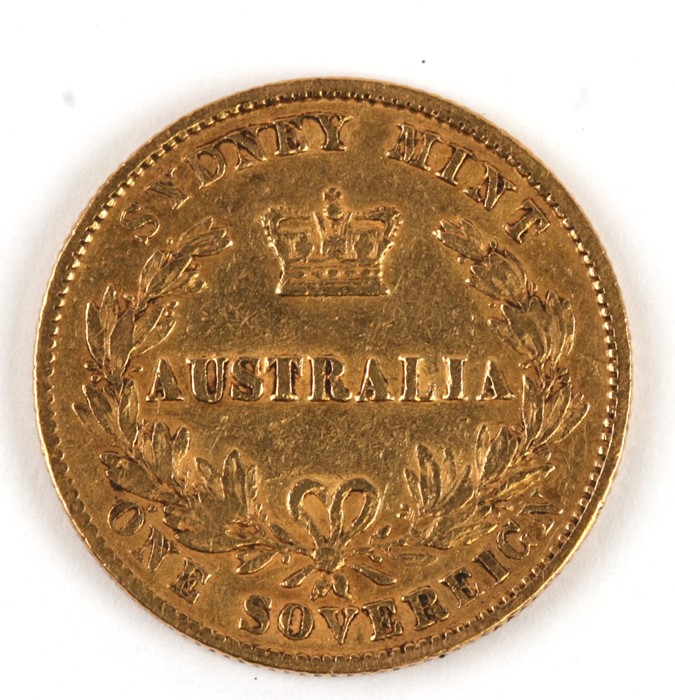 A Victorian Australian Sydney Mint full gold sovereign dated 1870.