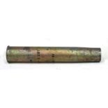 A large brass artillery shell case / stick stand. Standing 70cms (27.5ins) high by 13cms (5.