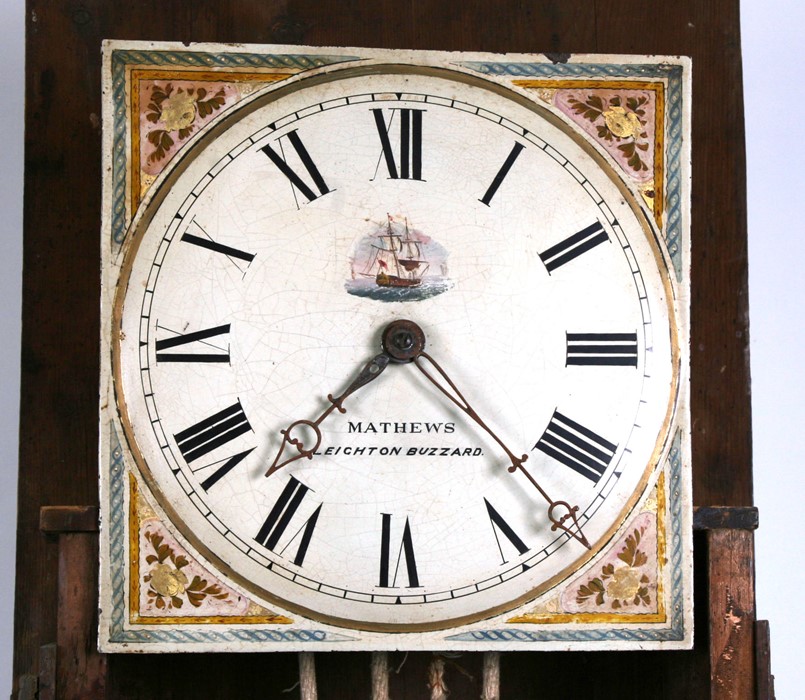 A 19th century 30-hour longcase clock, the painted dial with Roman numerals, signed 'Matthews, - Image 3 of 4