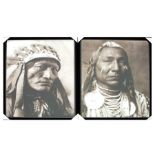 A pair of modern photographic prints depicting native Americans, framed & glazed, 68 by 85cms (26.75