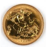 A 1968 gold full sovereign.
