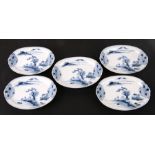 Five Japanese blue & white porcelain dishes. 16cm (6.25 ins) wide