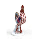 A Herend figure of a cockerel , 7cms (2.75ins) high.