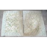 A pair of Laura Ashley cotton and wool rugs with floral green design, 240 by 165cms (94.5 by