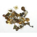 An assortment of 40 mainly Military sweetheart brooches and lapel badges, some are A/F