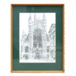 Griffin of Gloucester (late 20th century British) - Bath Abbey, West Front - original pencil drawing