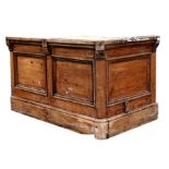 A late Victorian or Edwardian counter wall bar with panelled sides, 168cms (66ins) wide.